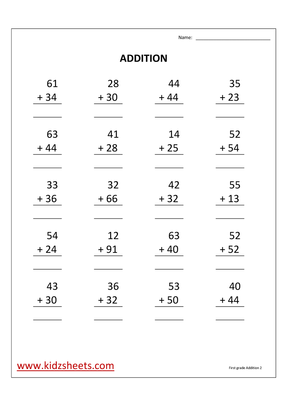 30 1St Grade Worksheets Math