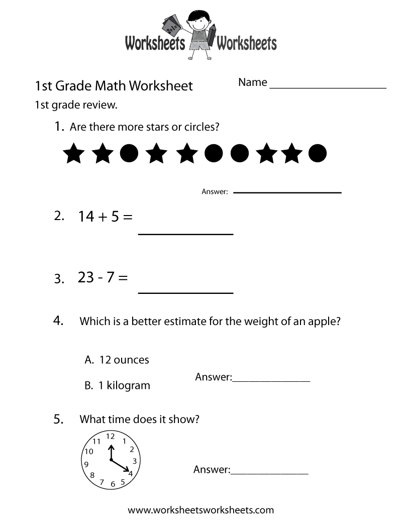 30 1St Grade Worksheets Math