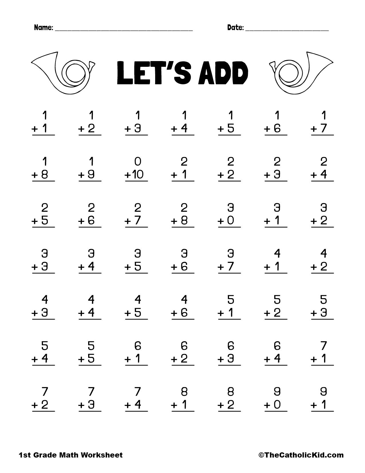 30 1St Grade Worksheets Math