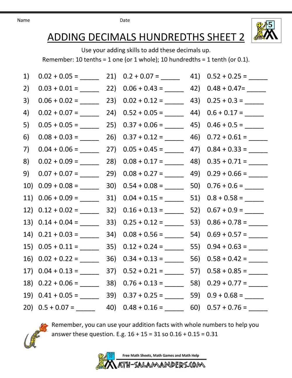 30 4Th And 5Th Grade Math Worksheets