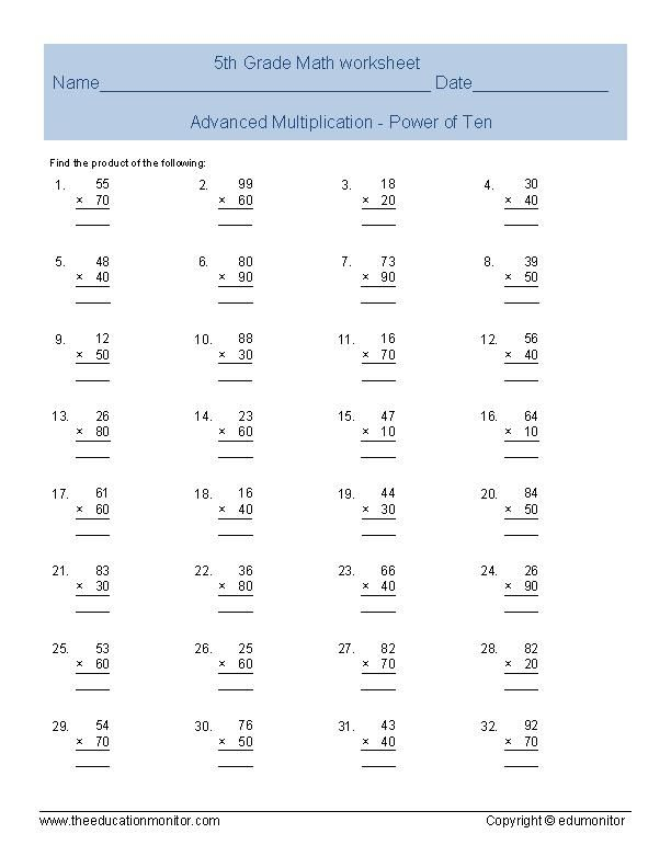 30 4Th And 5Th Grade Math Worksheets