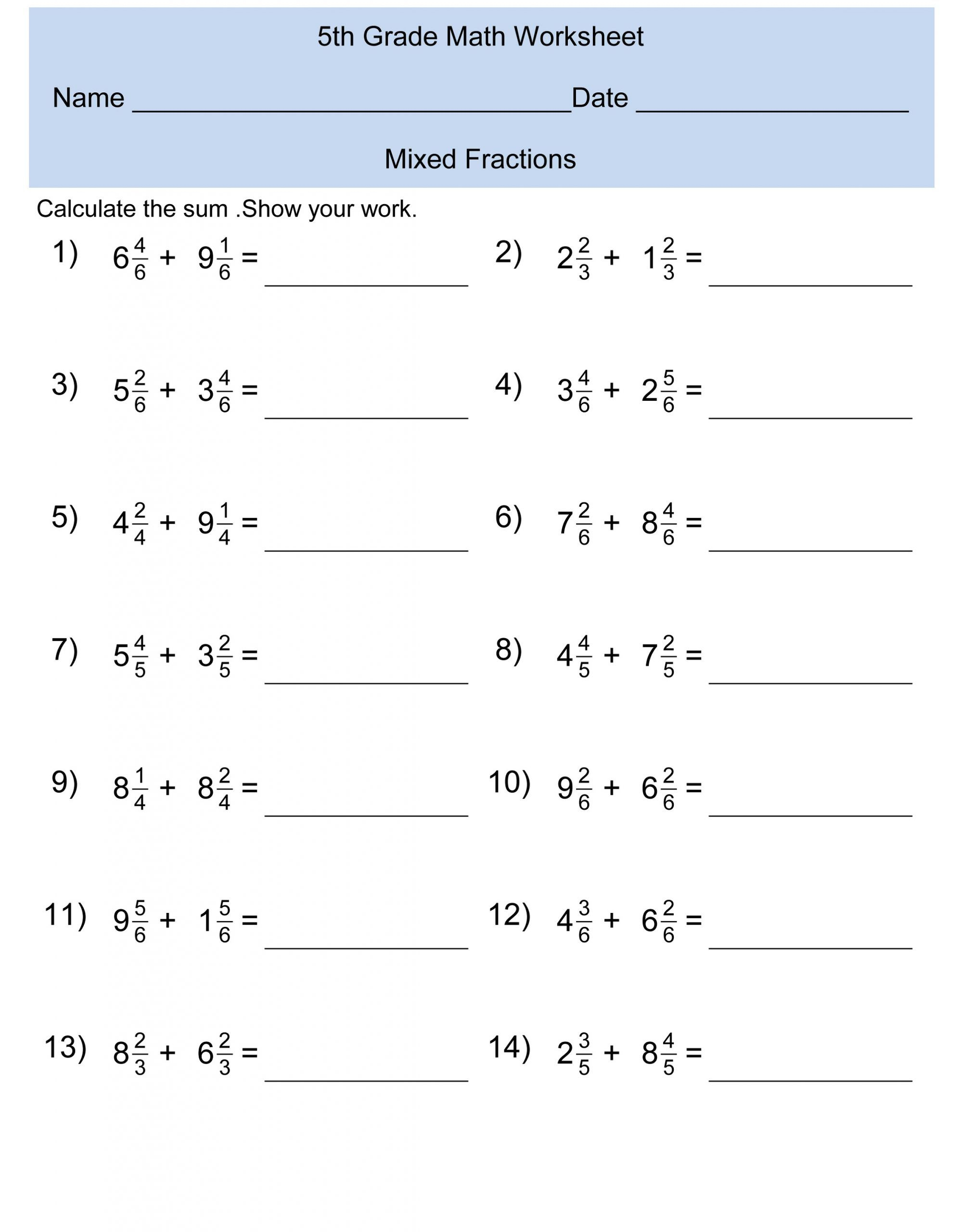 30 4Th And 5Th Grade Math Worksheets