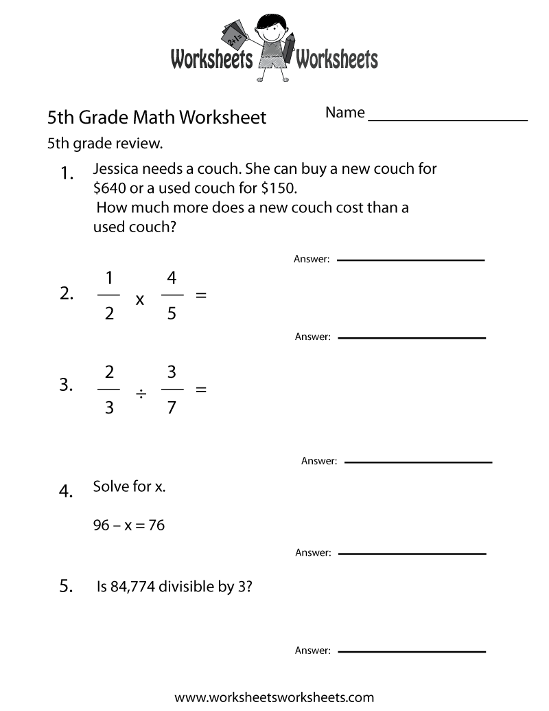 30 4Th And 5Th Grade Math Worksheets