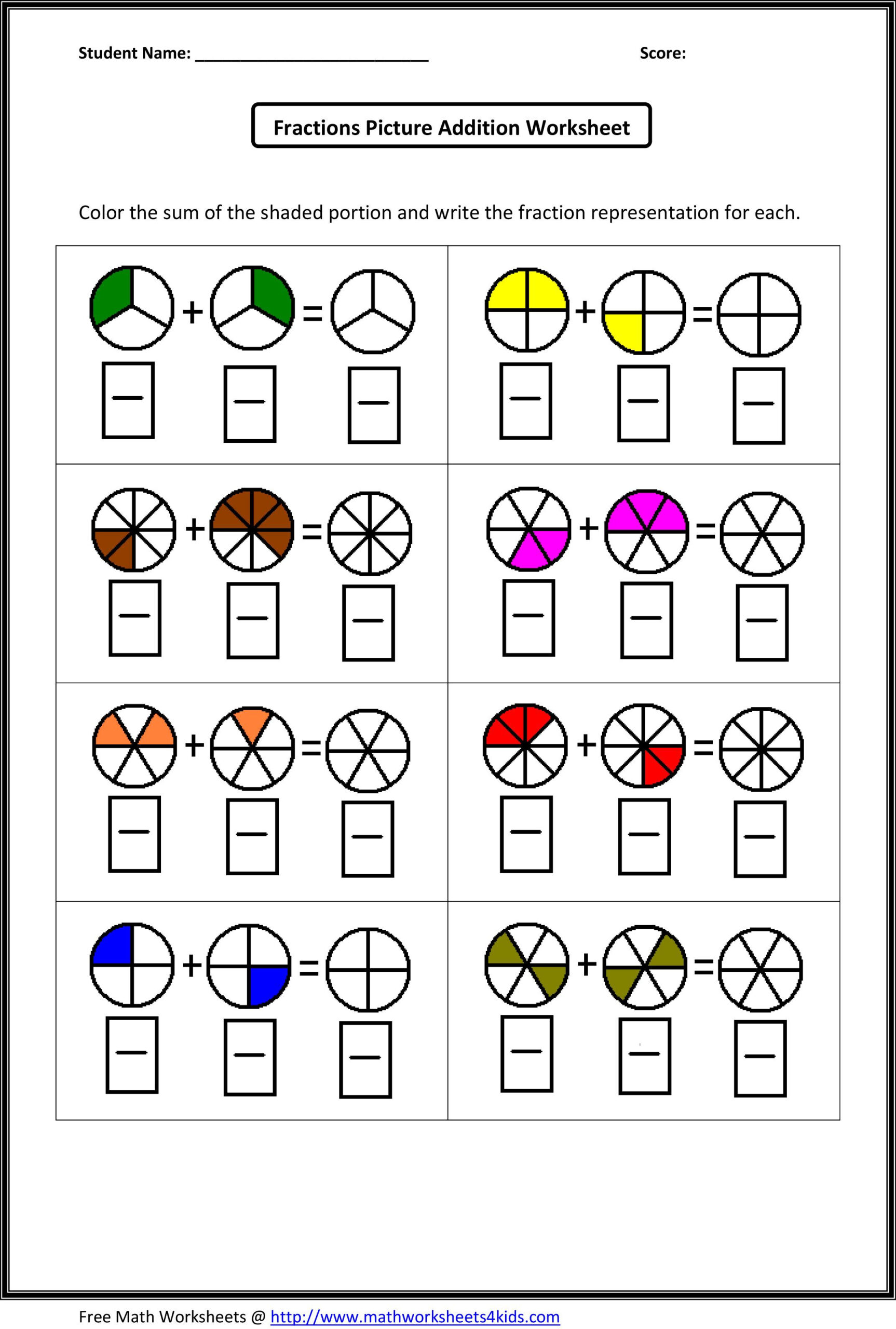 30 4Th Grade Math Worksheets Fractions Free Printable