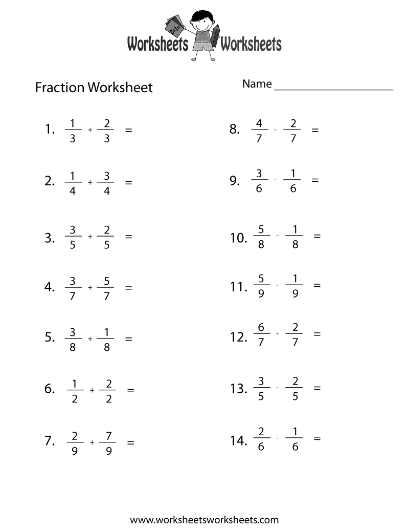 30 4Th Grade Math Worksheets Fractions Free Printable