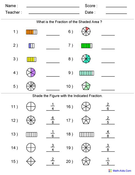 30 4Th Grade Math Worksheets Fractions Free Printable