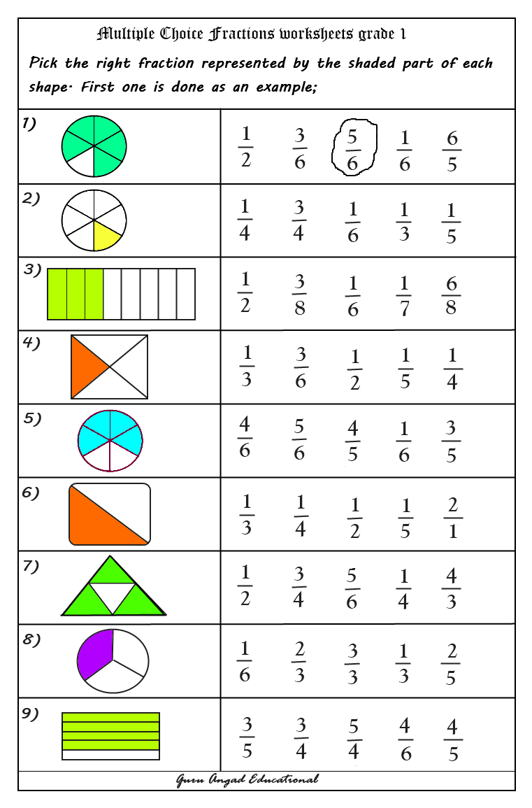 30 4Th Grade Math Worksheets Fractions Free Printable