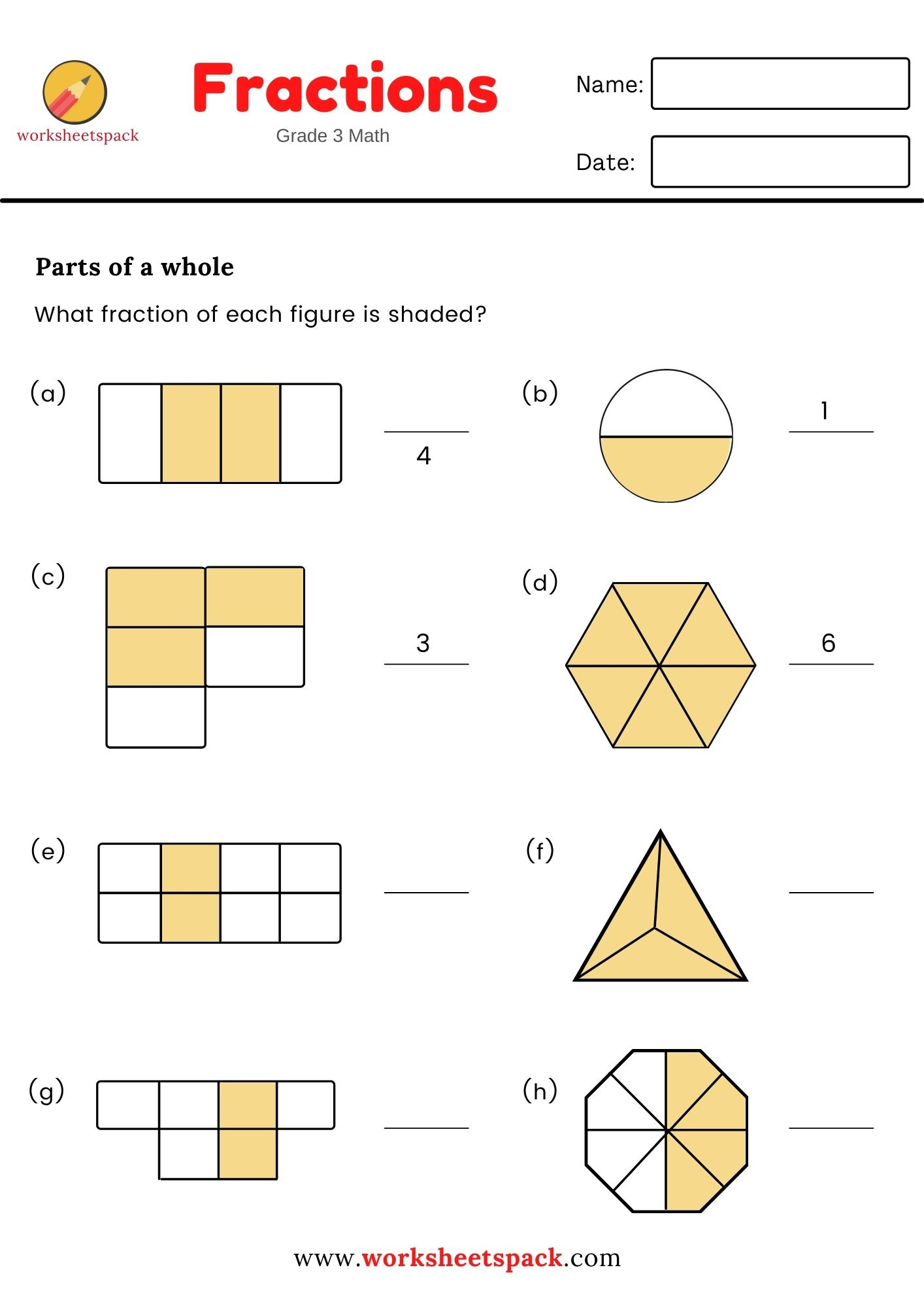 30 4Th Grade Math Worksheets Fractions Free Printable