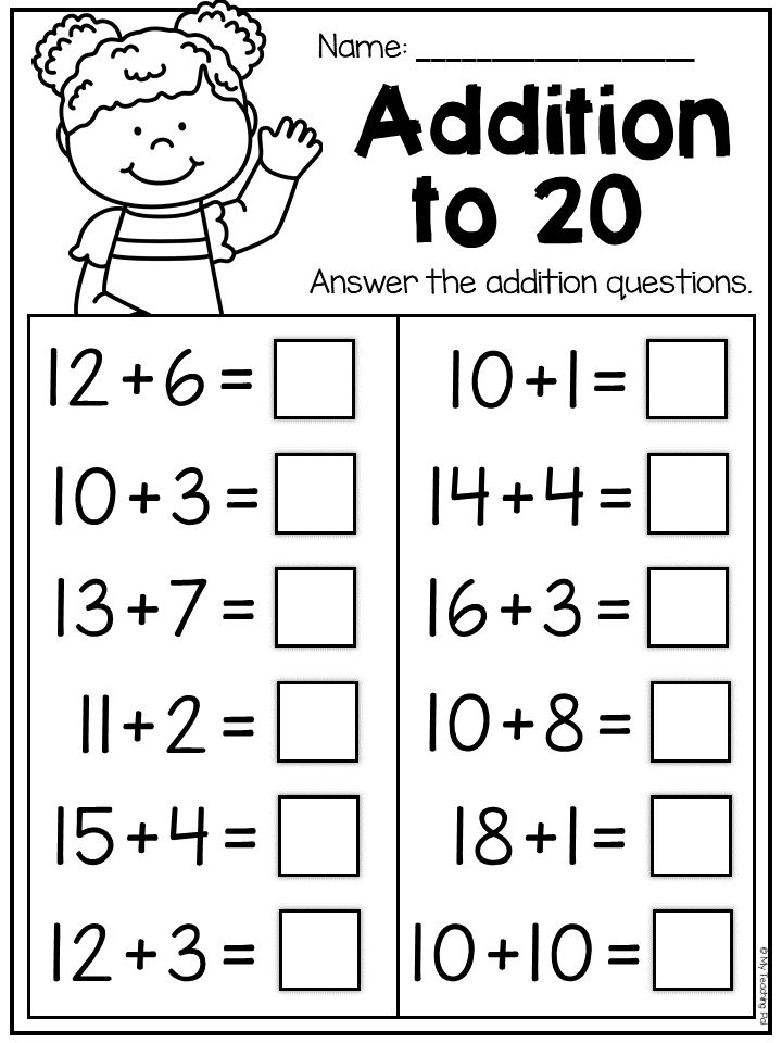 30 Addition 20 Worksheets Kindergarten