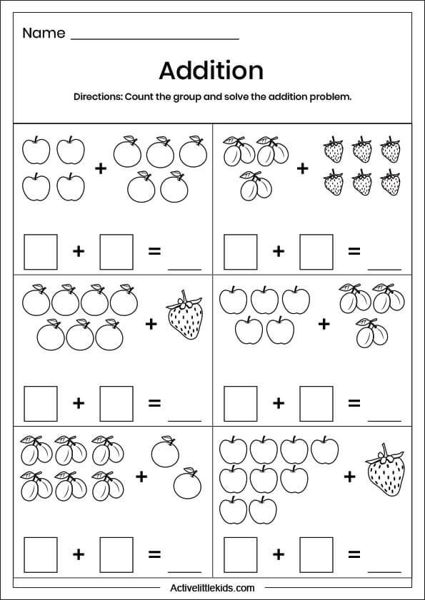 30 Addition 20 Worksheets Kindergarten