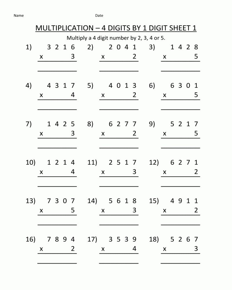 30 Addition Worksheets For 4Th Grade