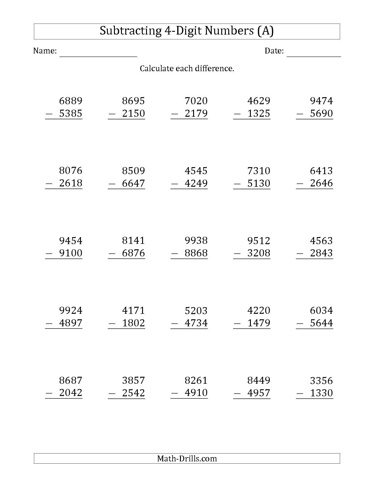 30 Addition Worksheets For 4Th Grade