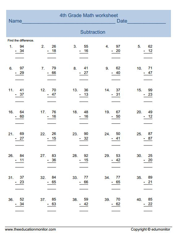 30 Addition Worksheets For 4Th Grade