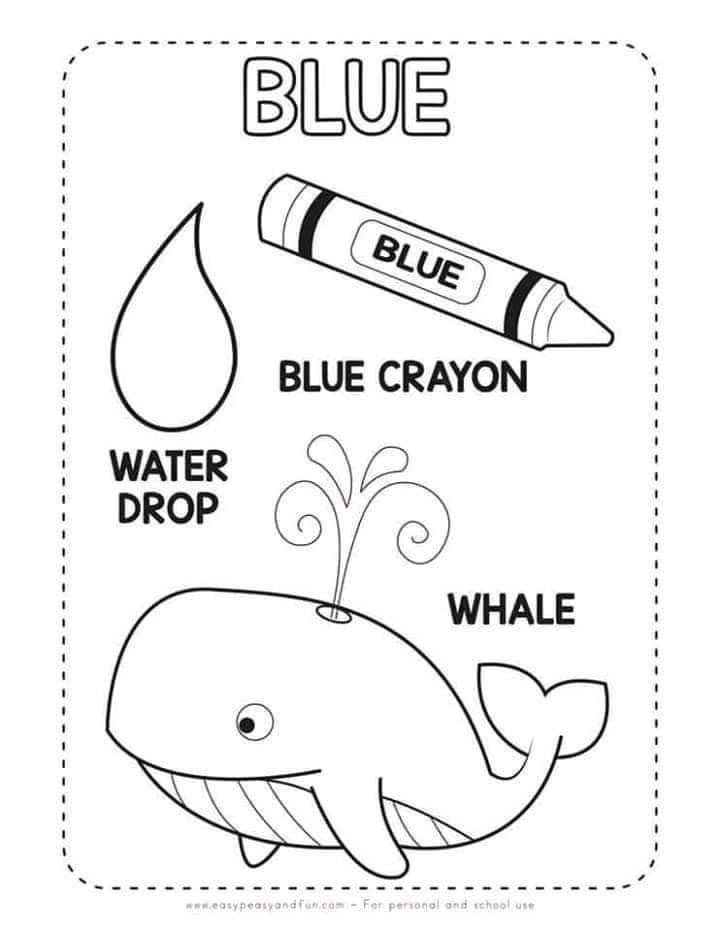 30 Color Blue Worksheets For Kindergarten