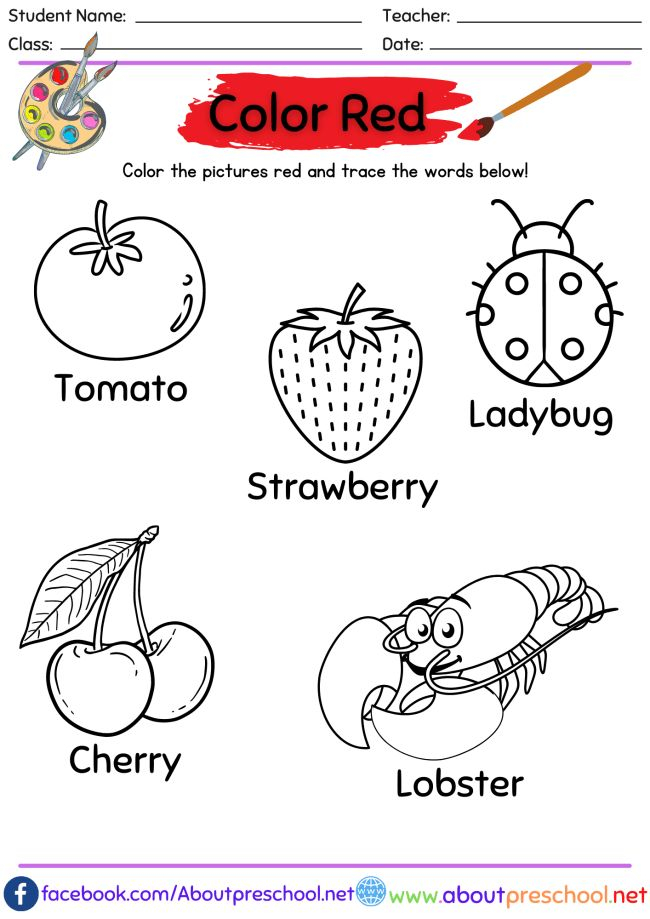 30 Color Blue Worksheets For Kindergarten