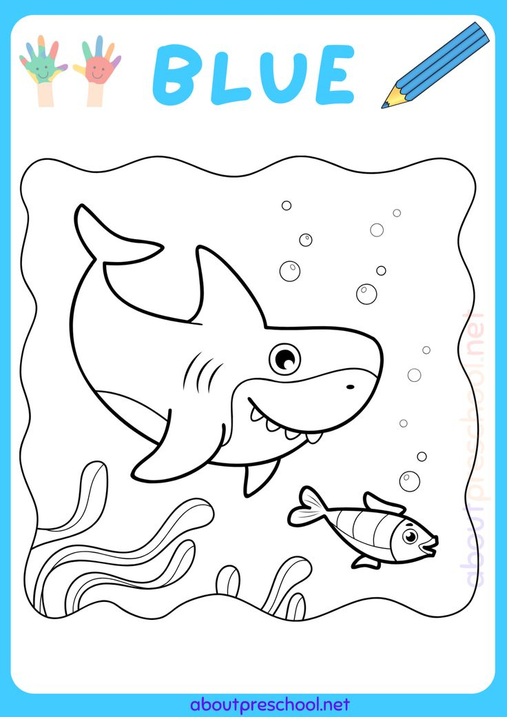 30 Color Blue Worksheets For Kindergarten