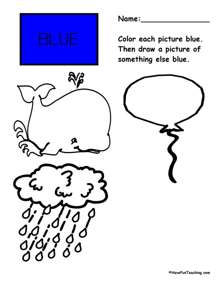 30 Color Blue Worksheets For Kindergarten