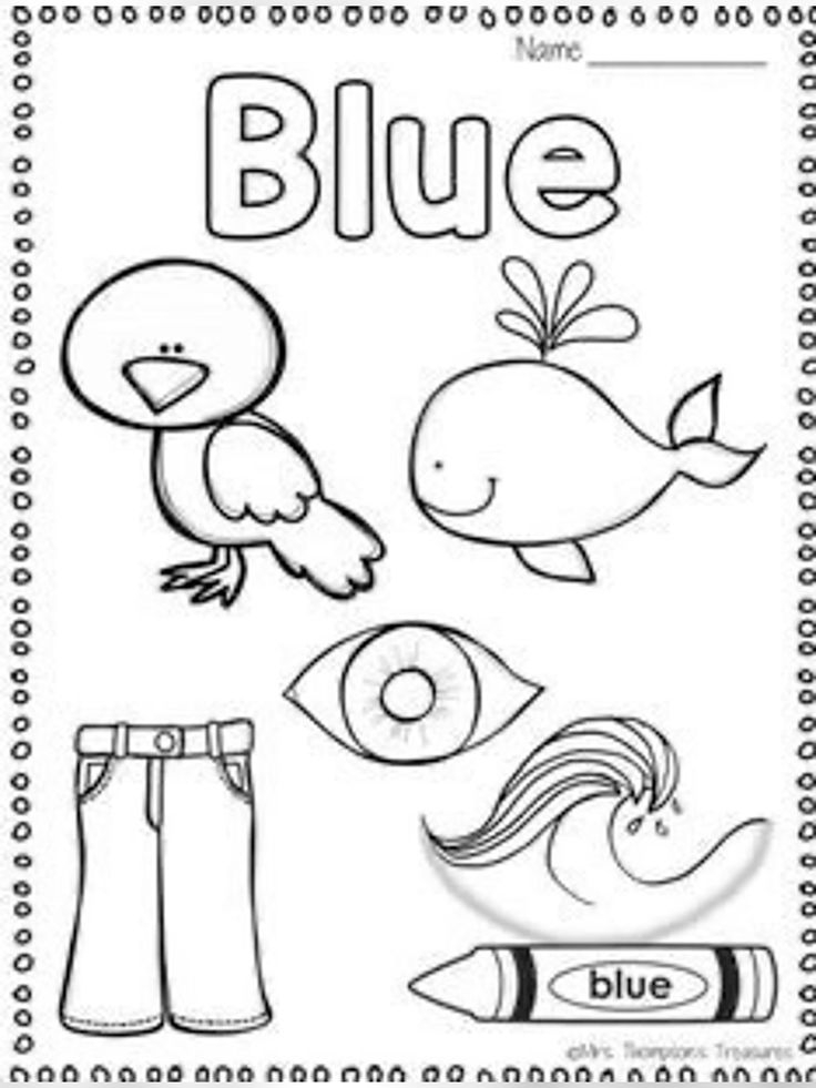 30 Color Blue Worksheets For Kindergarten