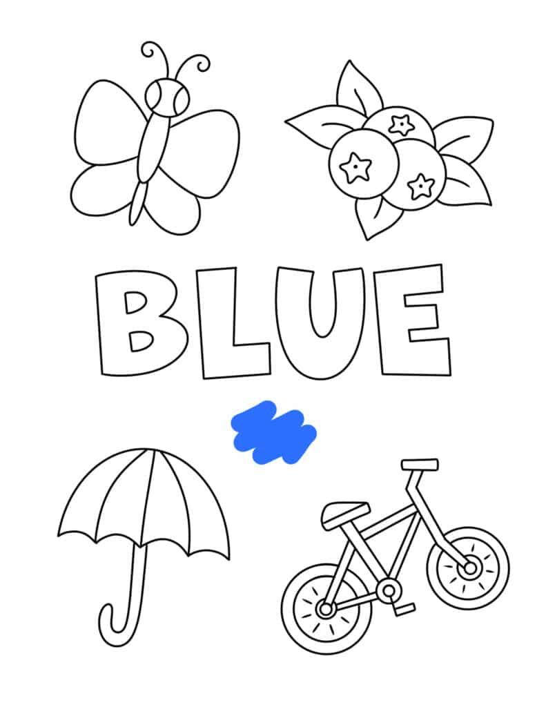 30 Color Blue Worksheets For Kindergarten