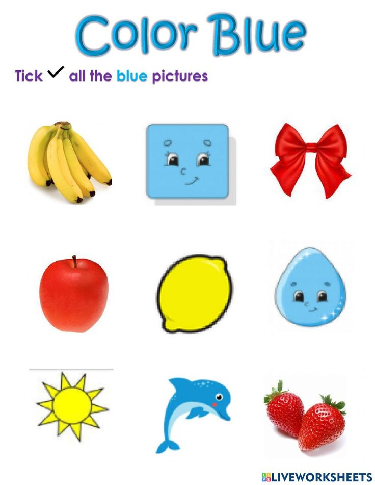 30 Color Blue Worksheets For Kindergarten