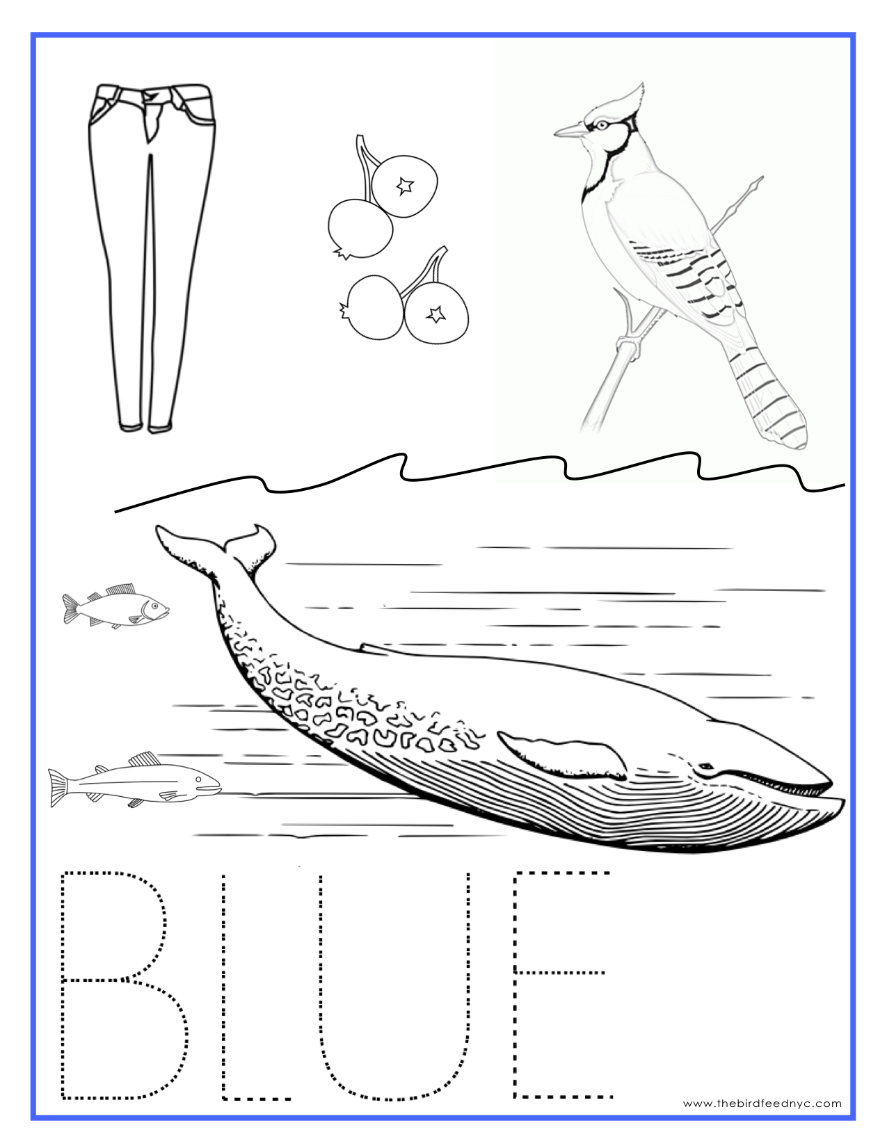 30 Color Blue Worksheets For Kindergarten