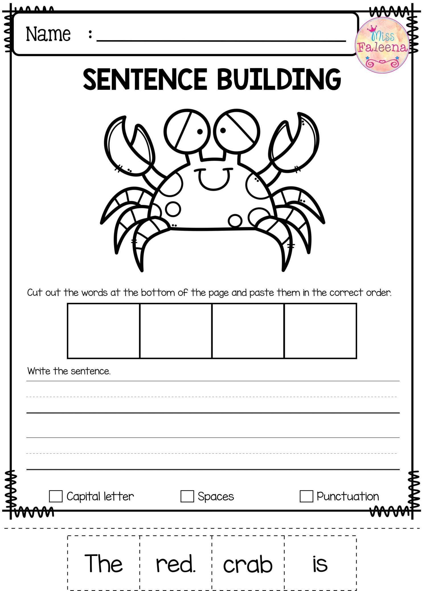 30 Copying Sentences Worksheets For Kindergarten