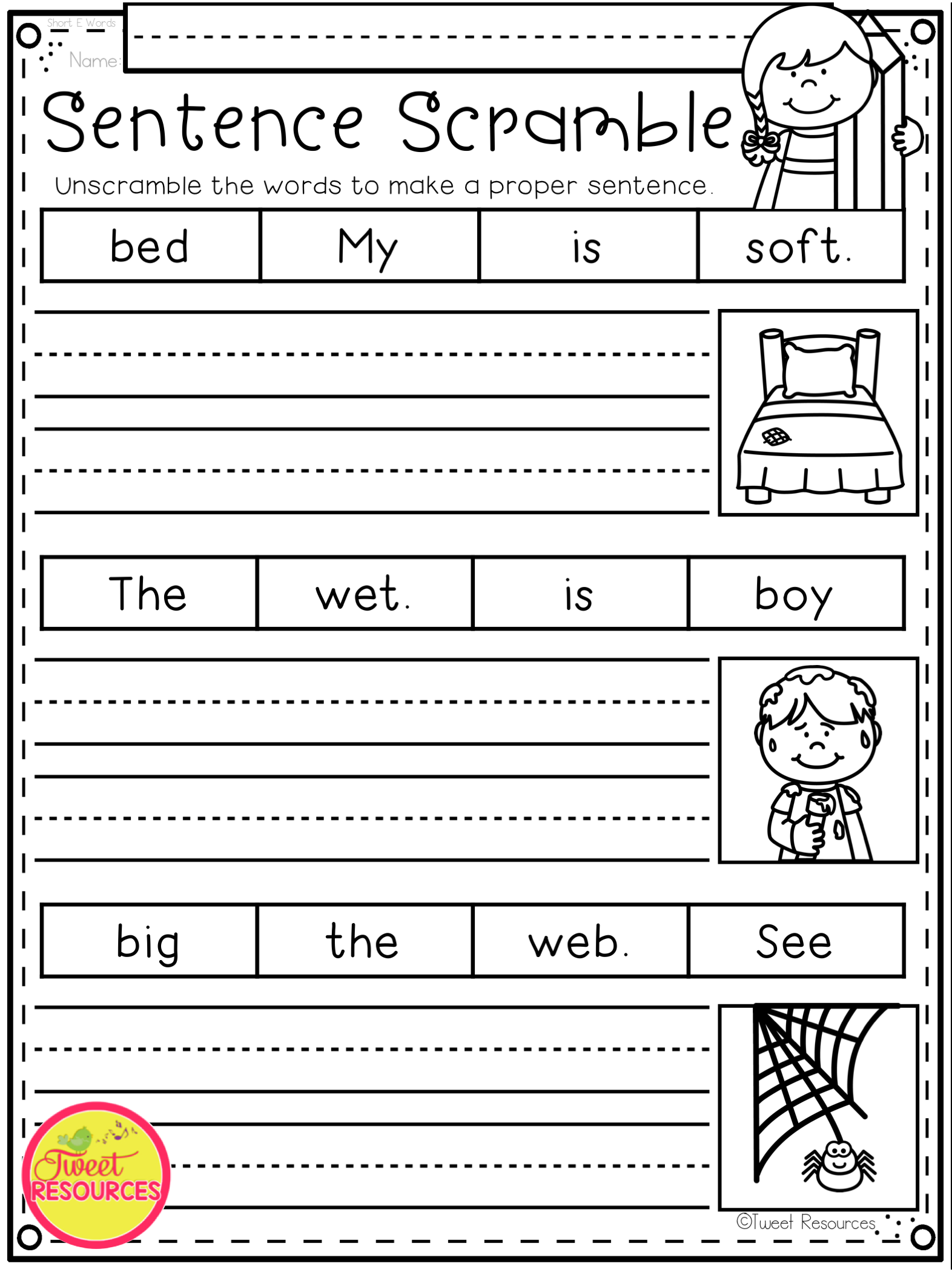 30 Copying Sentences Worksheets For Kindergarten