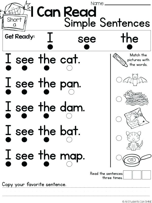 30 Copying Sentences Worksheets For Kindergarten