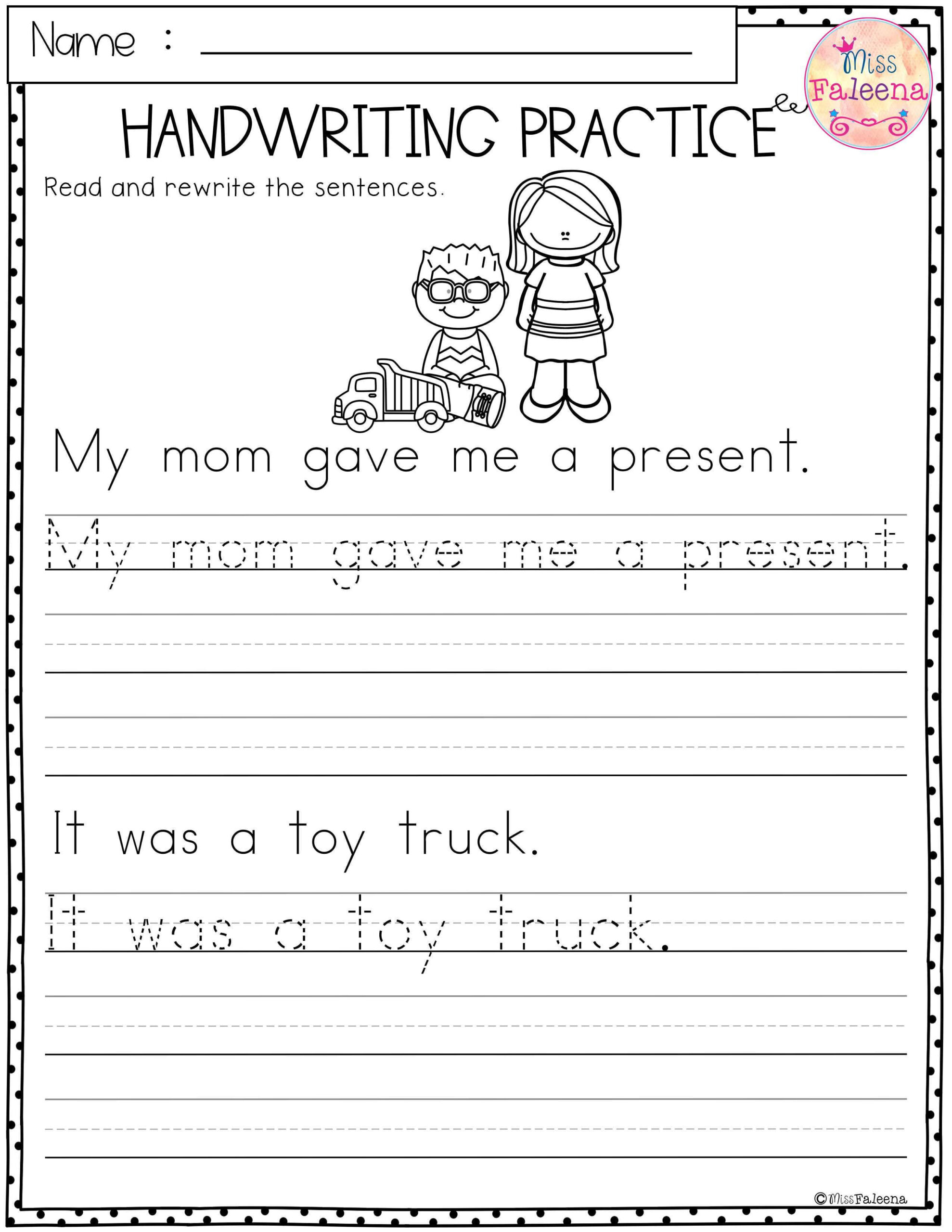 30 Copying Sentences Worksheets For Kindergarten