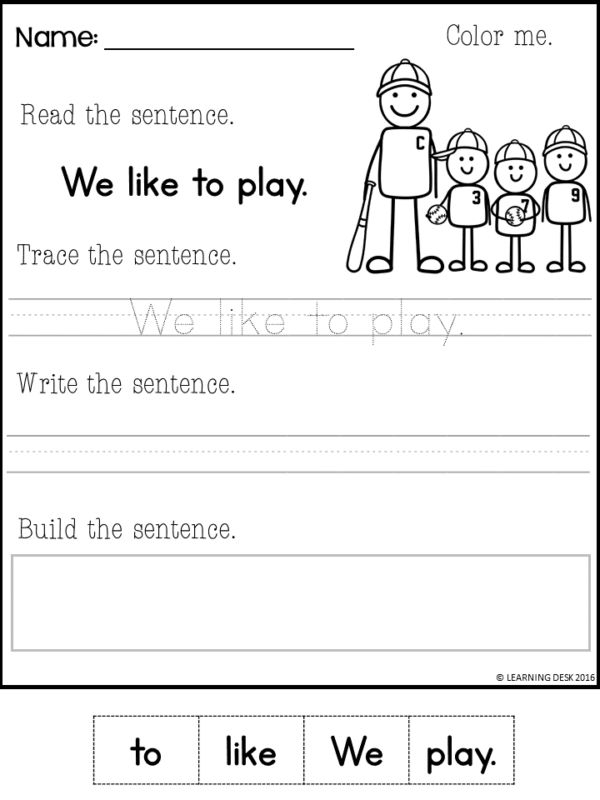 30 Copying Sentences Worksheets For Kindergarten