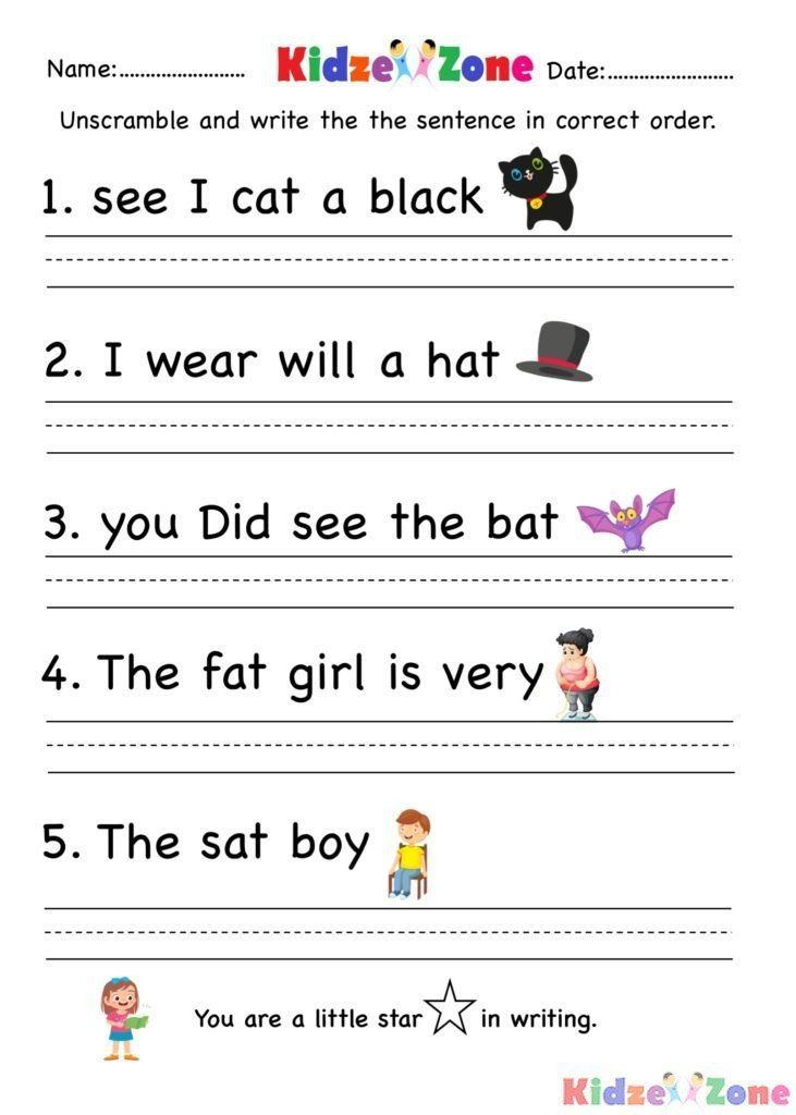 30 Copying Sentences Worksheets For Kindergarten