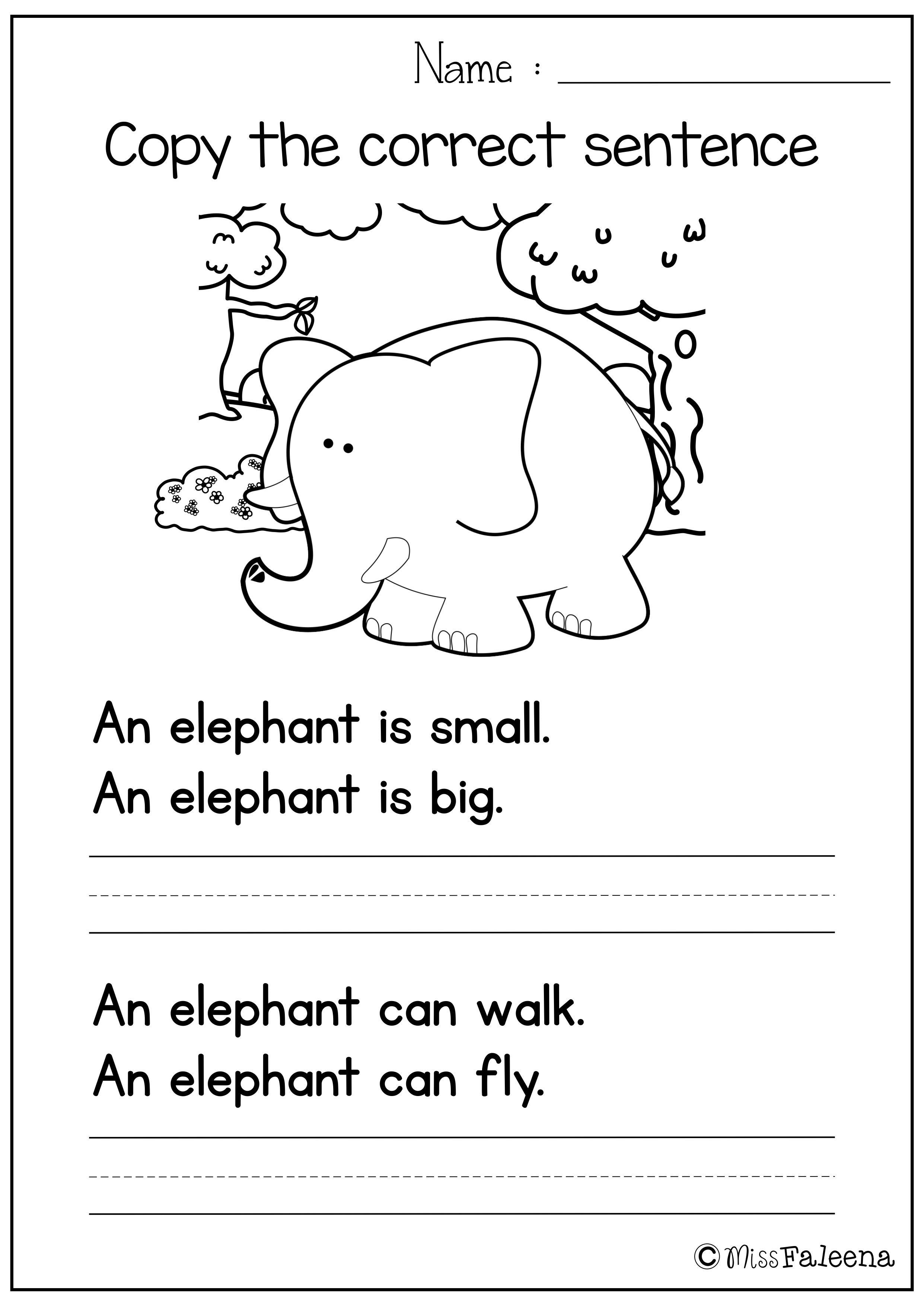 30 Copying Sentences Worksheets For Kindergarten