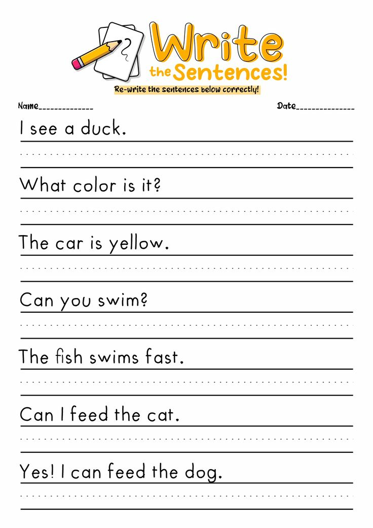 30 Copying Sentences Worksheets For Kindergarten