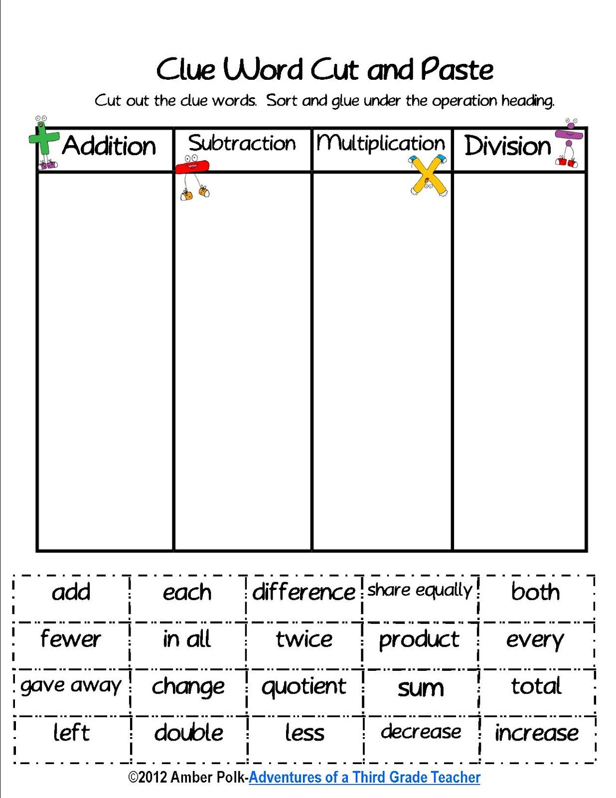 30 Cut And Paste Worksheets 3Rd Grade