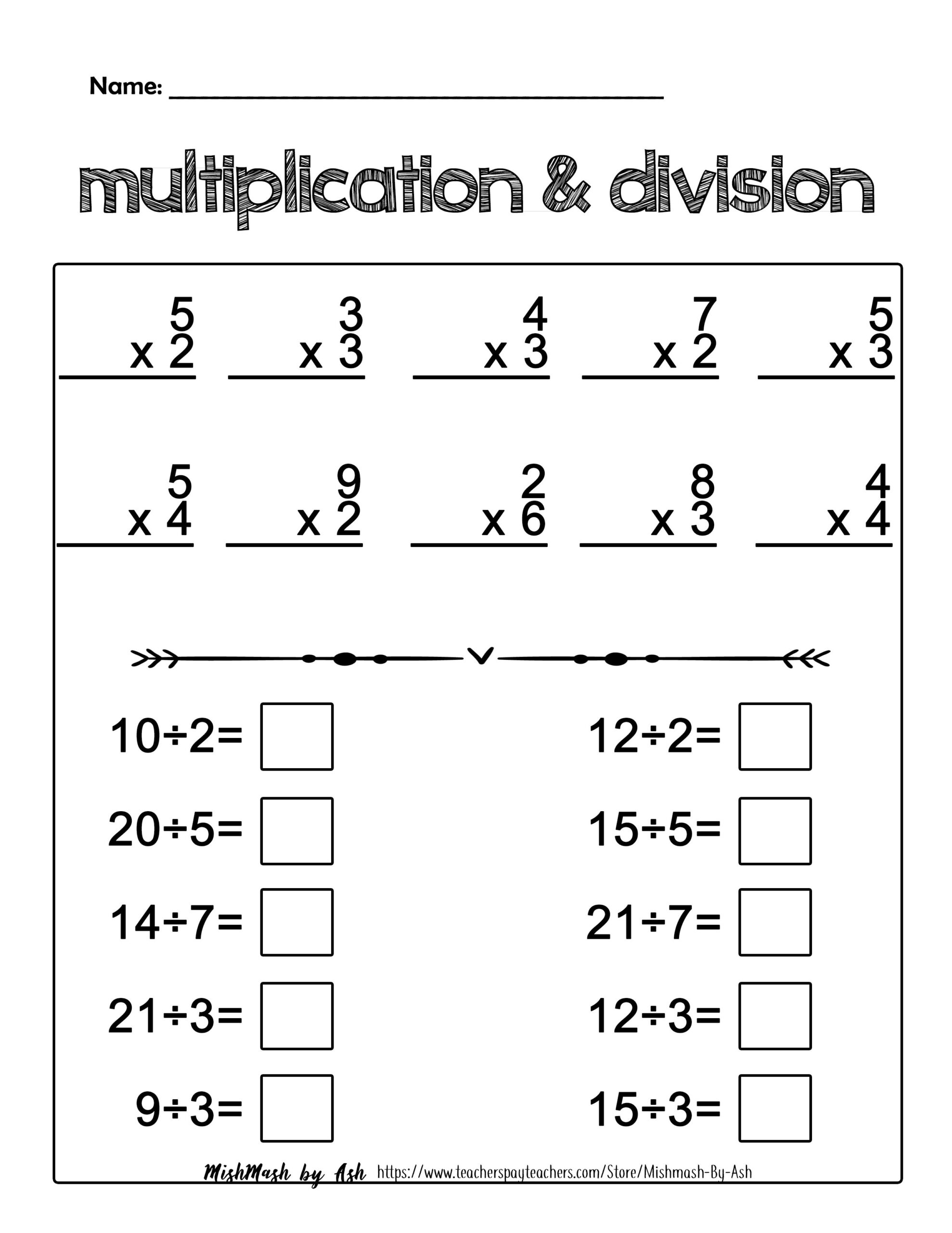 30 Division And Multiplication Worksheets 3Rd Grade