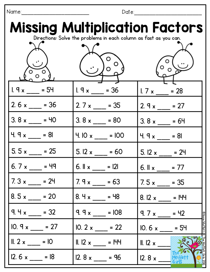 30 Division And Multiplication Worksheets 3Rd Grade