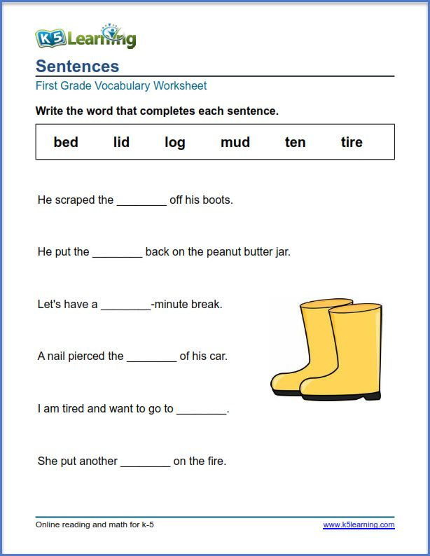 30 English Worksheets For Grade 1 Vocab