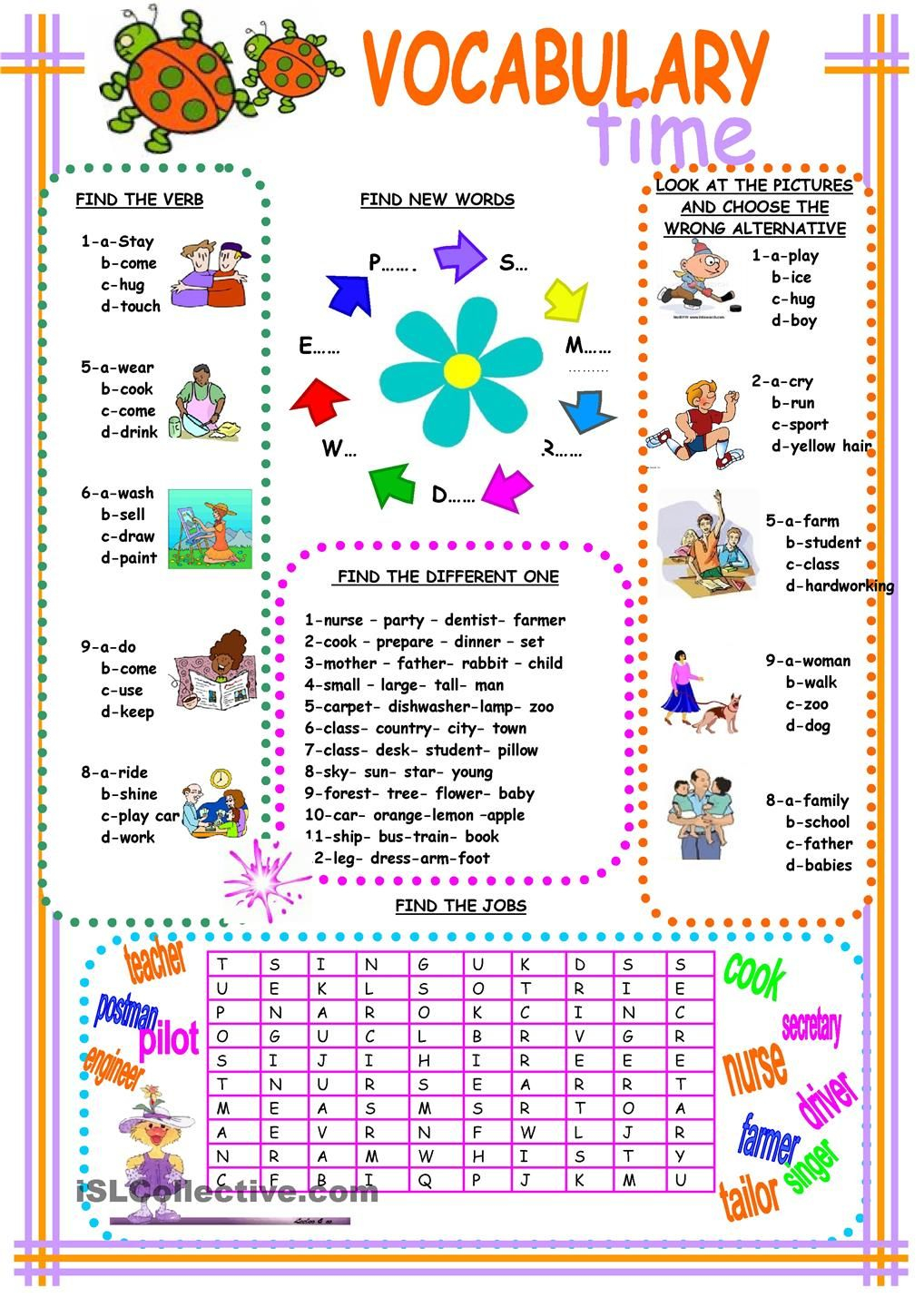 30 English Worksheets For Grade 1 Vocab