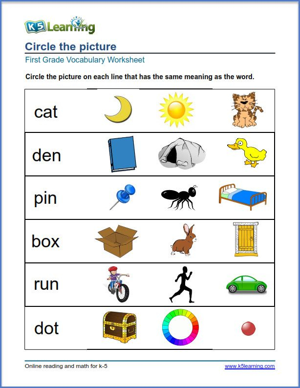 30 English Worksheets For Grade 1 Vocab