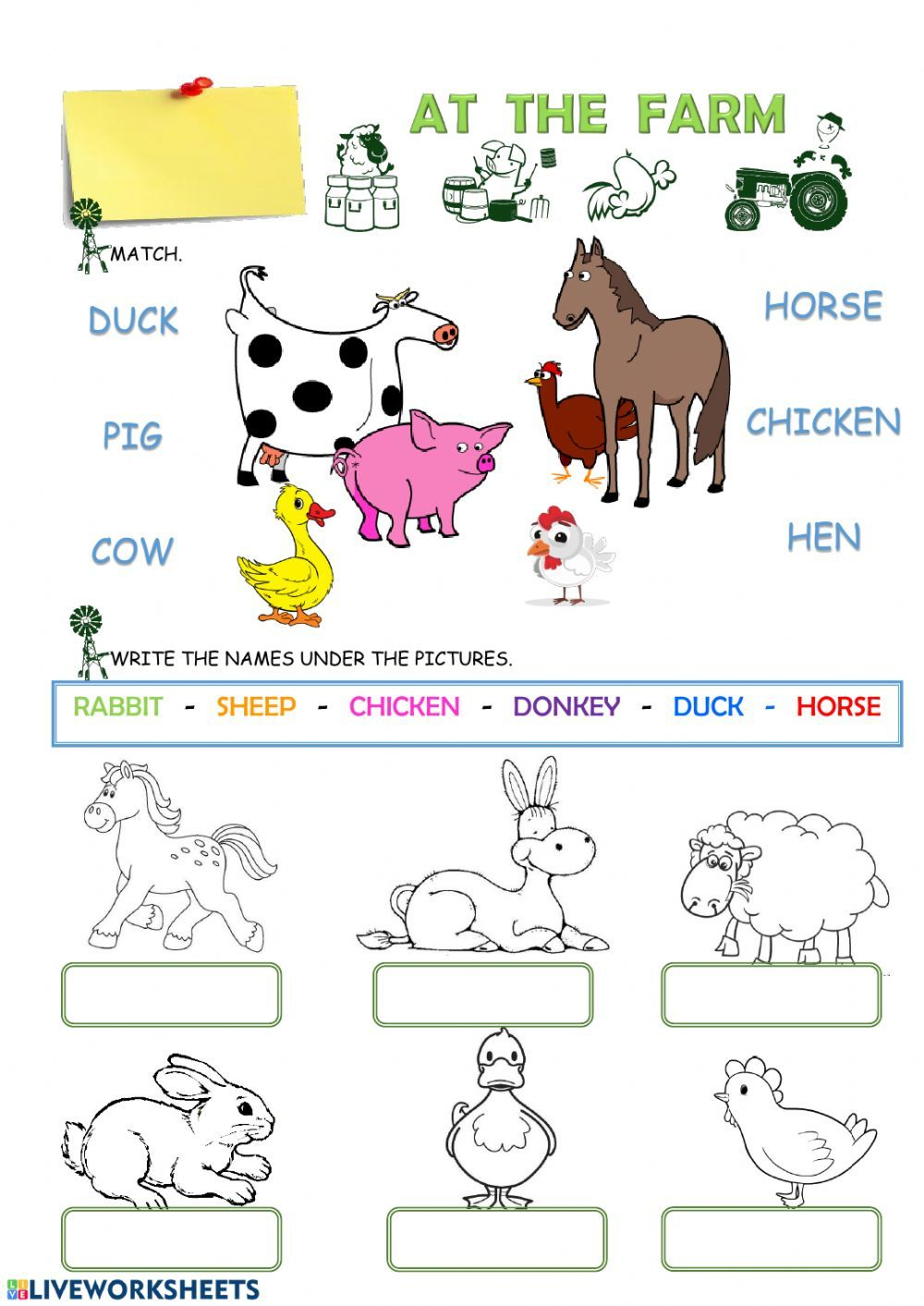 30 Farm Animals Worksheets For Kids Kindergarten