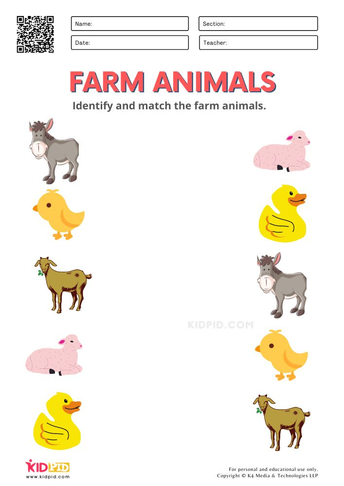 30 Farm Animals Worksheets For Kids Kindergarten