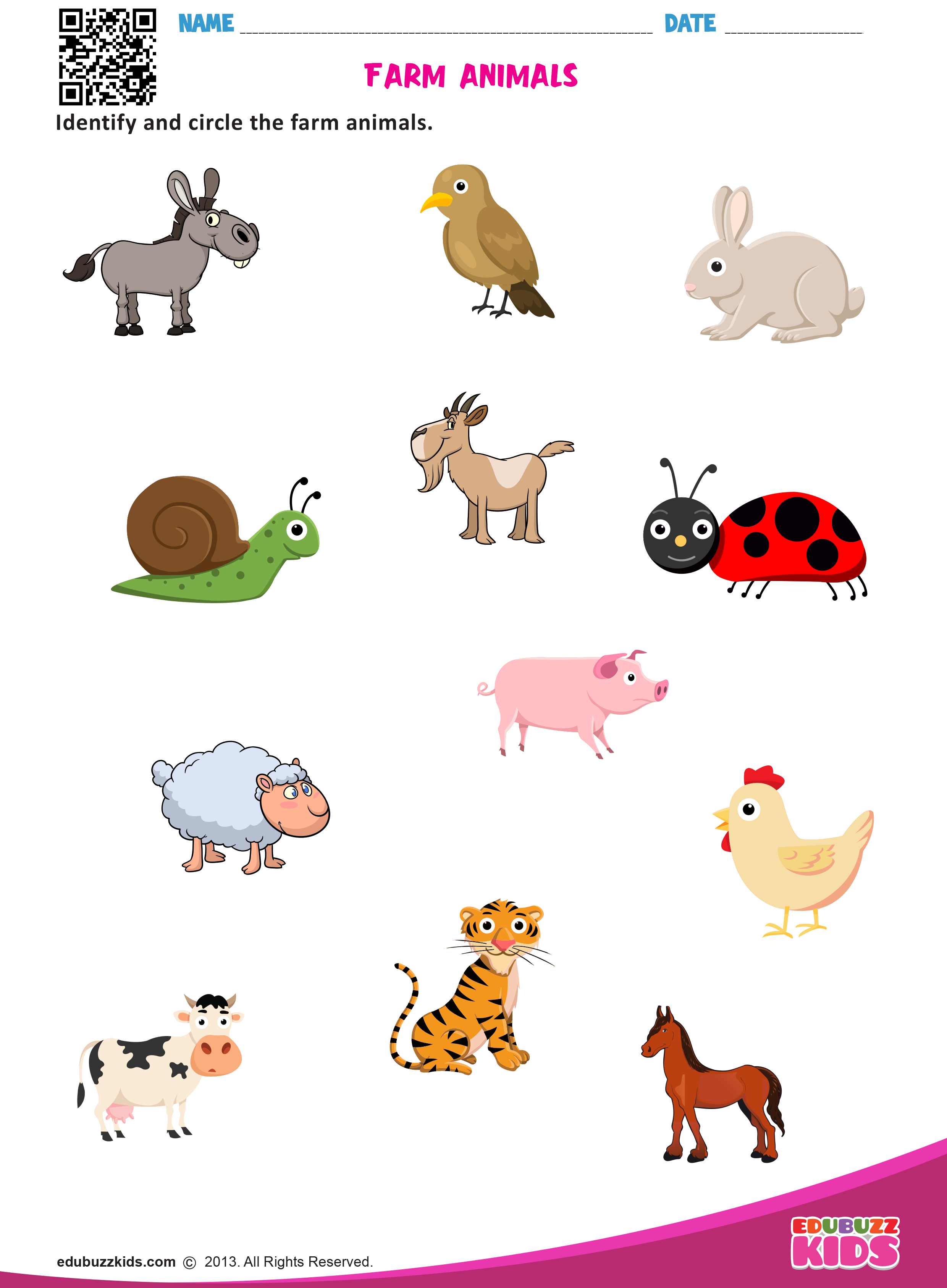 30 Farm Animals Worksheets For Kids Kindergarten