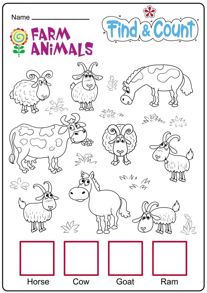 30 Farm Animals Worksheets For Kids Kindergarten