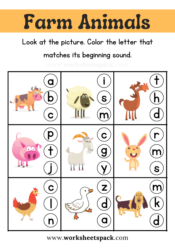 30 Farm Animals Worksheets For Kids Kindergarten