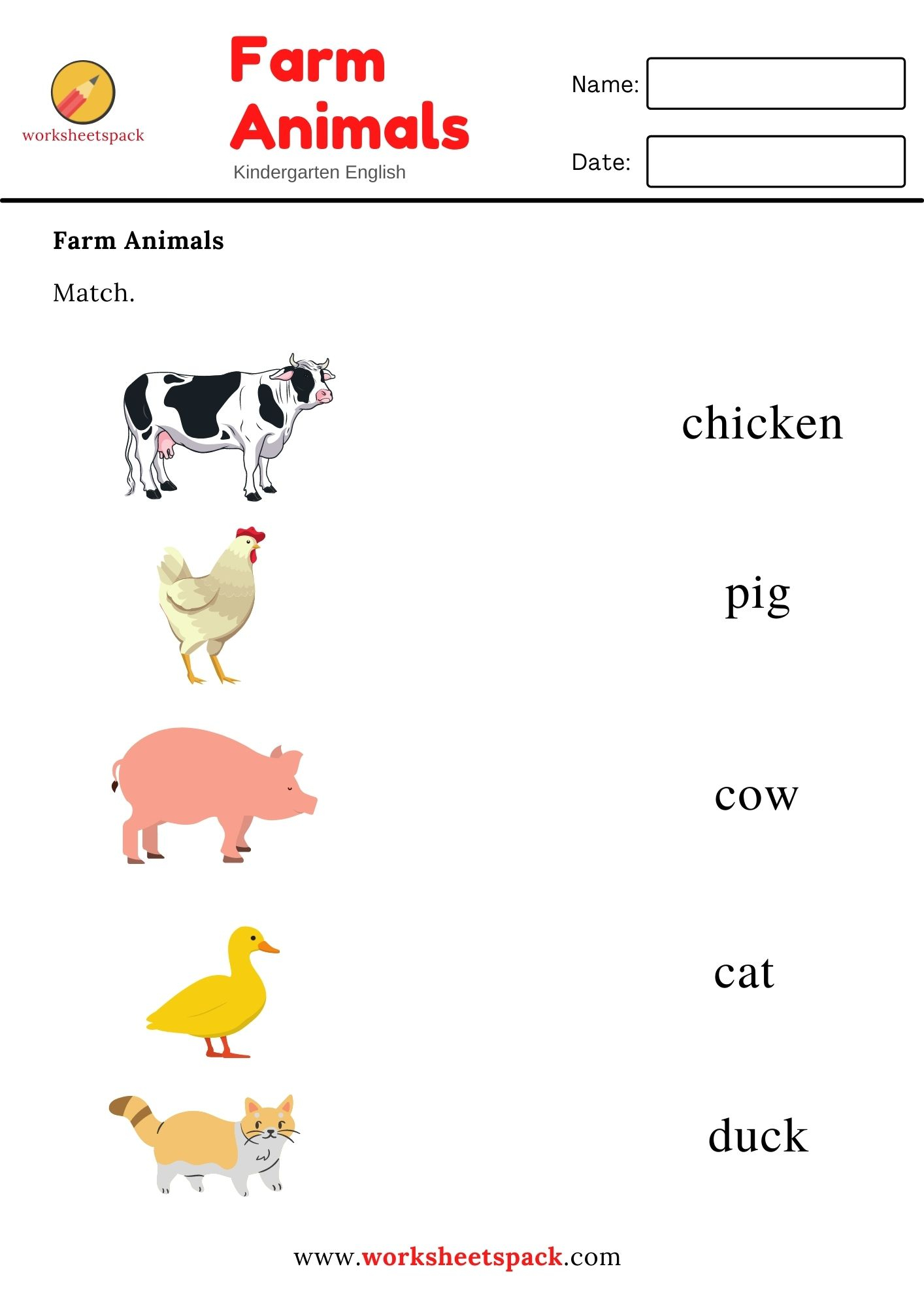 30 Farm Animals Worksheets For Kids Kindergarten