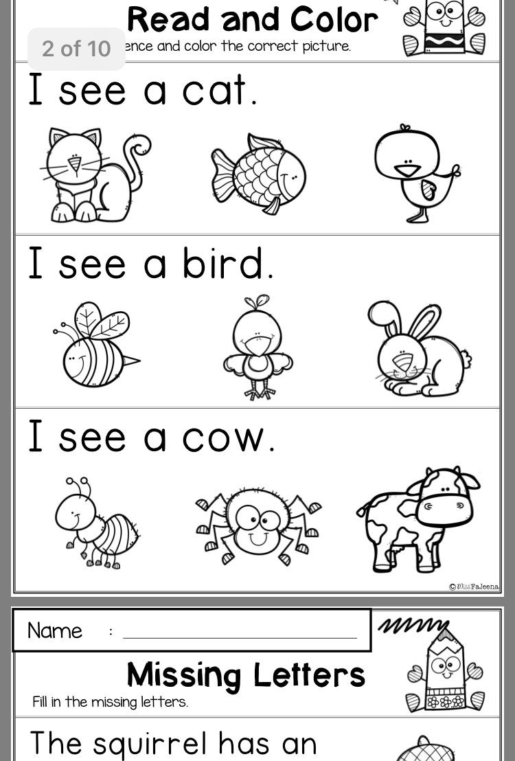 30 Language Arts Worksheets For Kindergarten