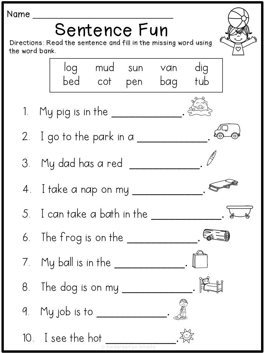 30 Language Arts Worksheets For Kindergarten