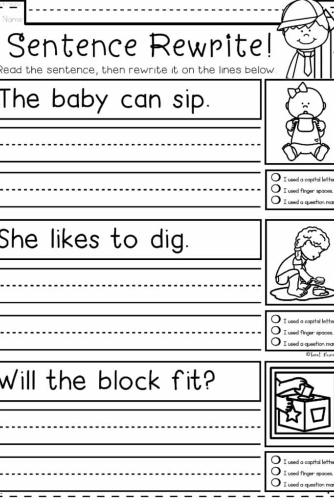 30 Language Arts Worksheets For Kindergarten