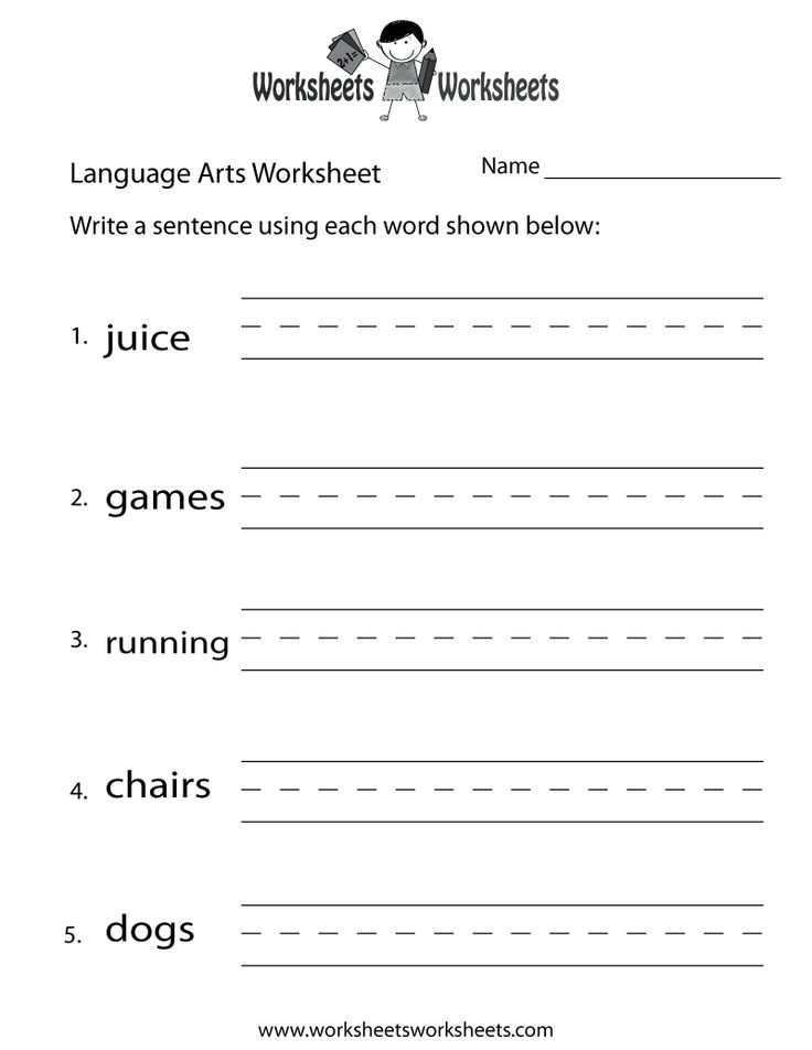 30 Language Arts Worksheets For Kindergarten