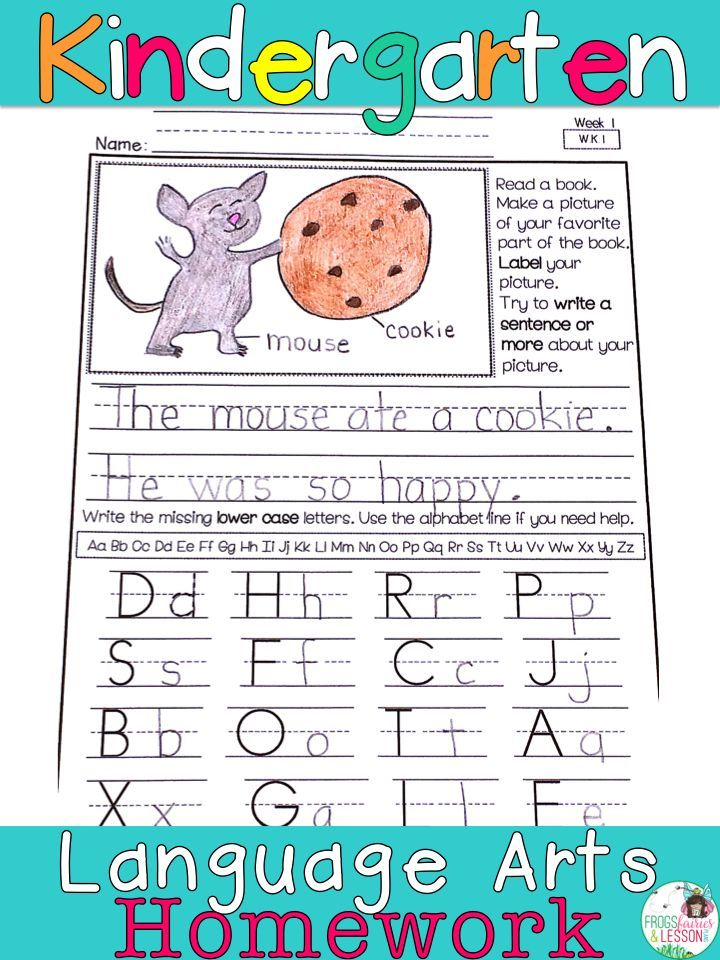 30 Language Arts Worksheets For Kindergarten